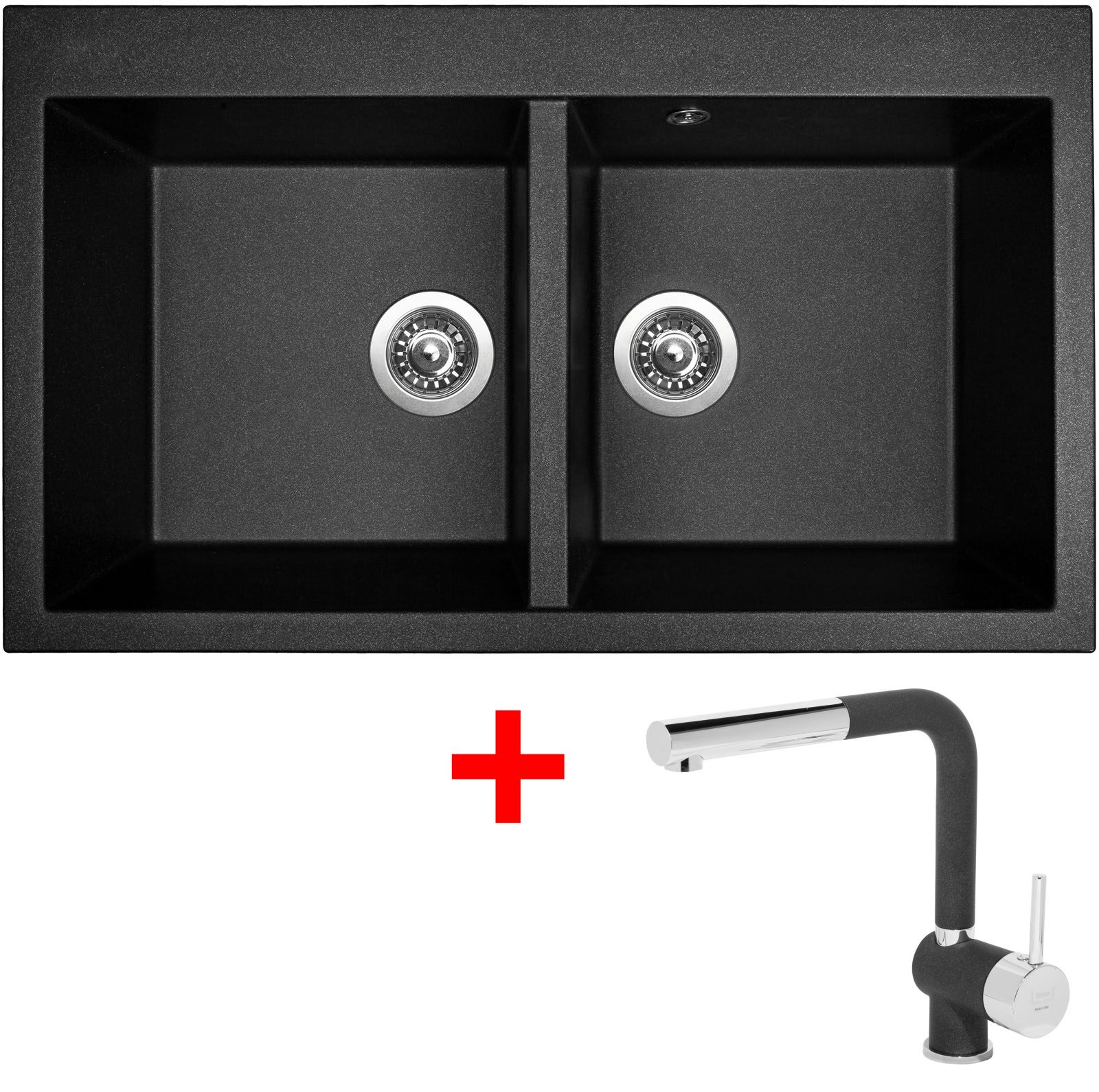 Sinks AMANDA 860 DUO Metalblack + Mix 3 P GR