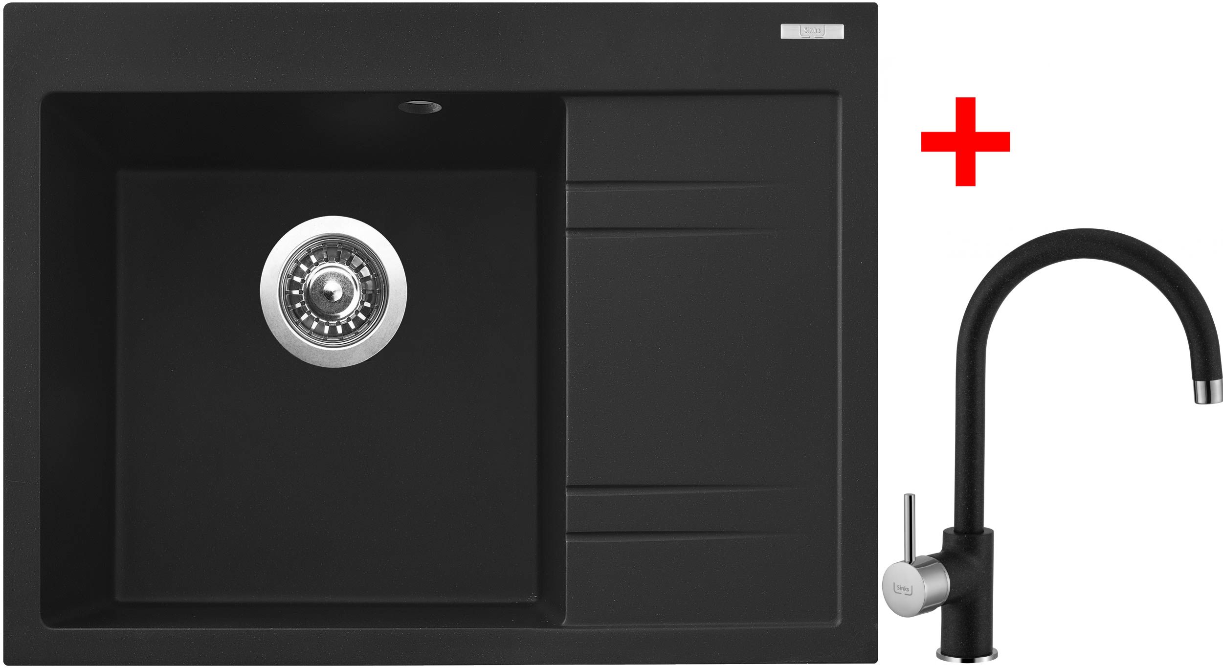 Sinks RIM 650 L Metalblack + Vitalia GR