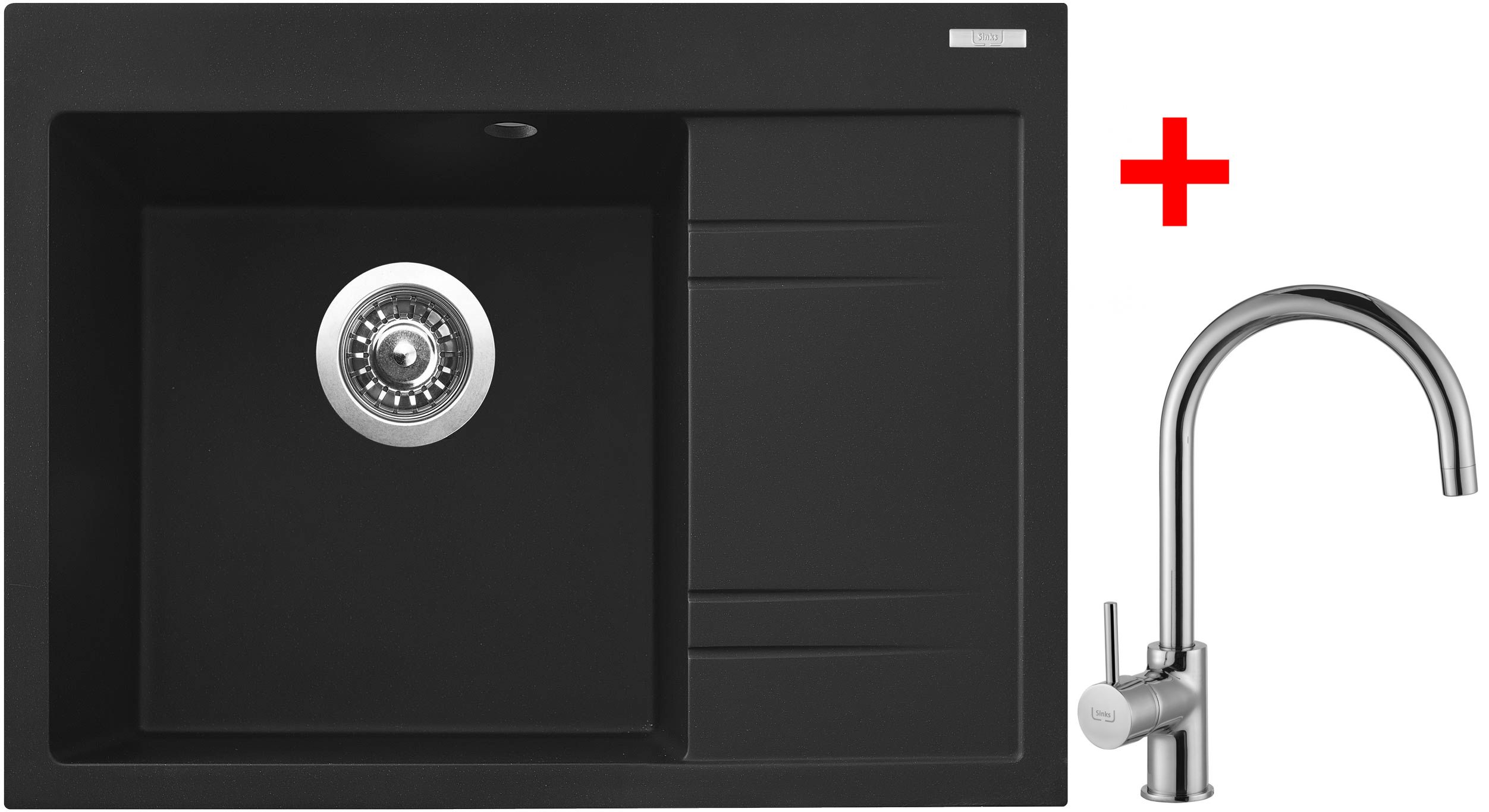 Sinks RIM 650 L Metalblack + Vitalia