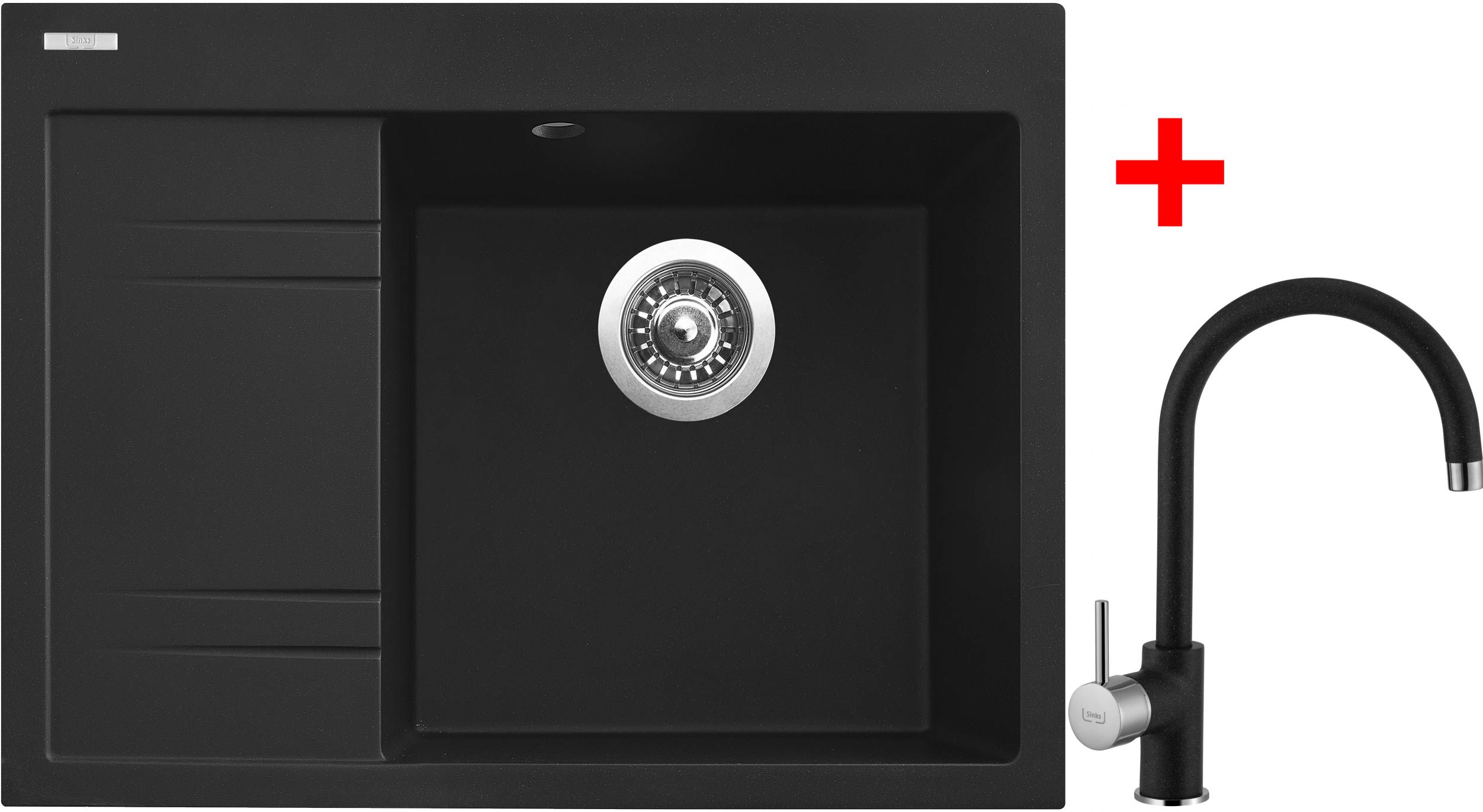 Sinks RIM 650 P Metalblack + Vitalia GR