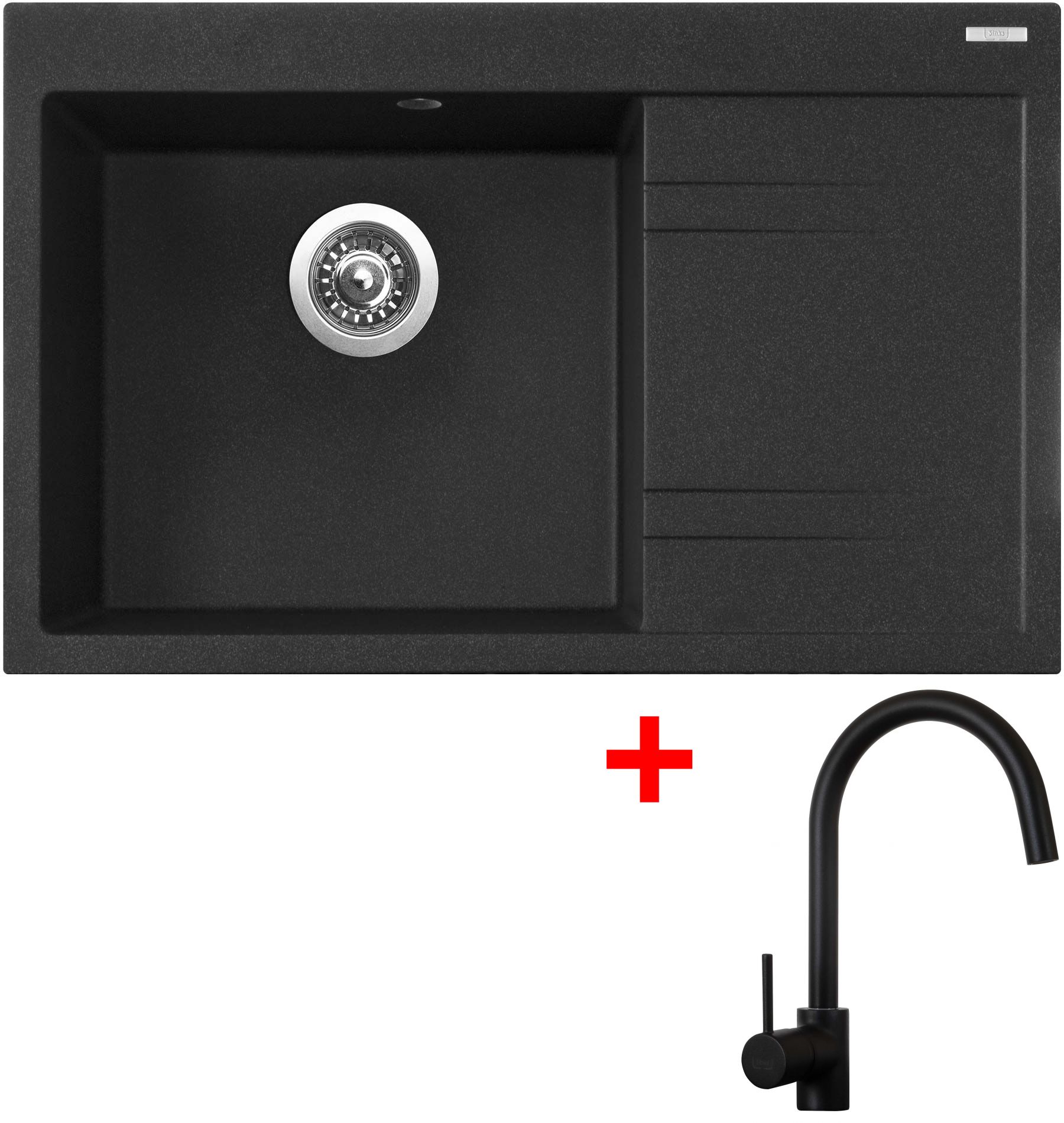 Sinks RIM 780 L Granblack + Vitalia černá matná