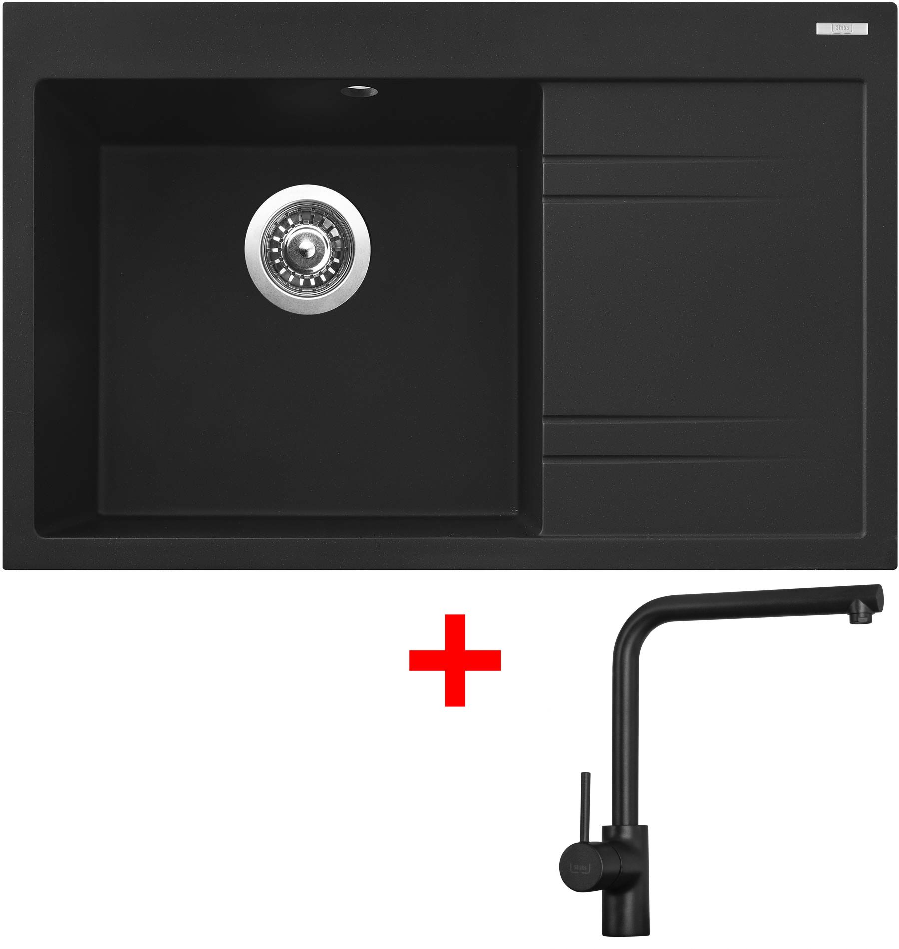 Sinks RIM 780 L Metalblack + Elka černá matná