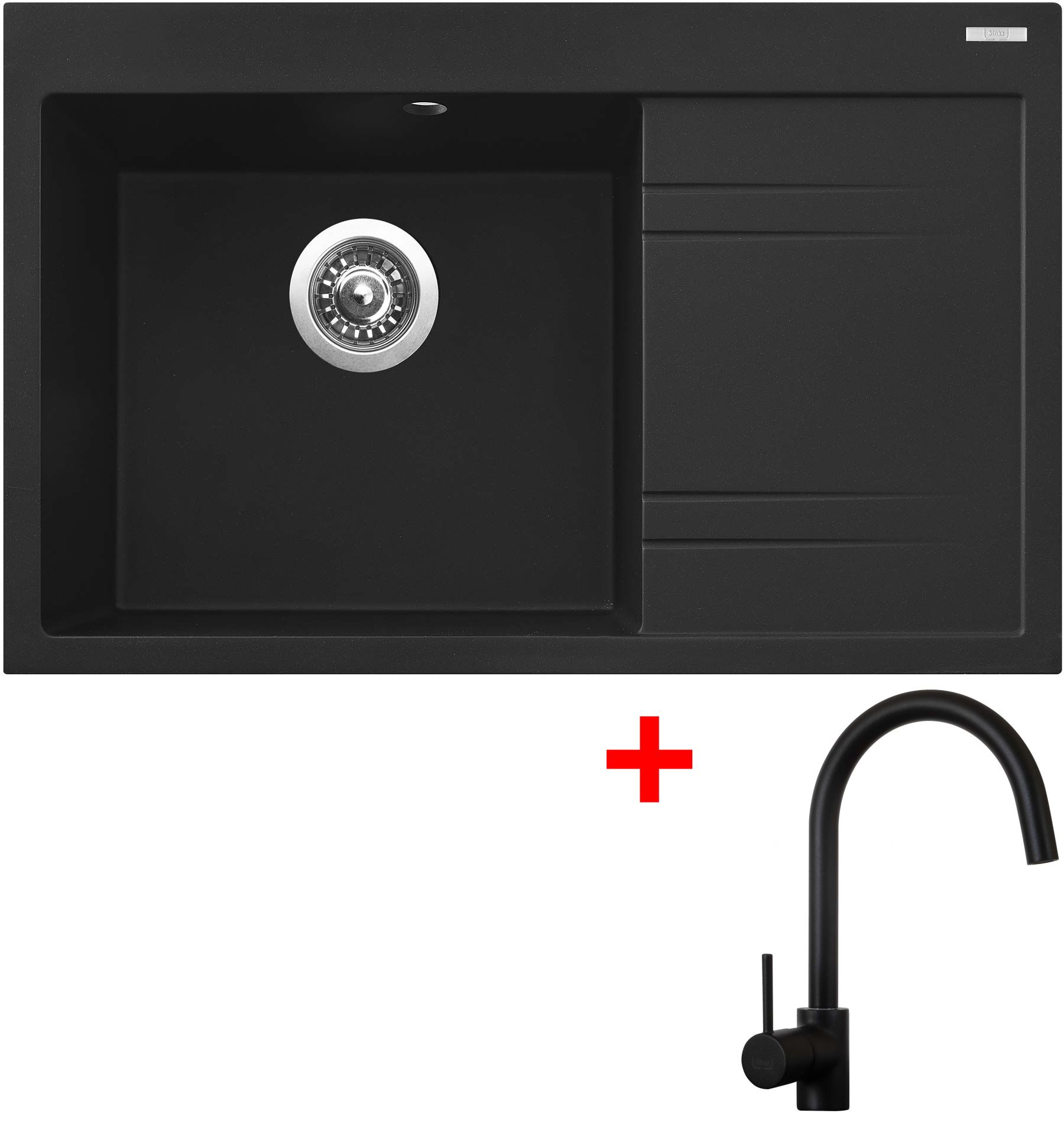 Sinks RIM 780 L Metalblack + Vitalia černá matná