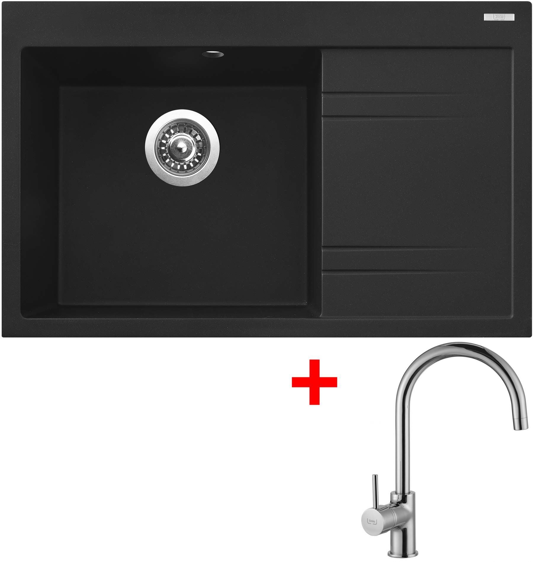 Sinks RIM 780 L Metalblack + Vitalia