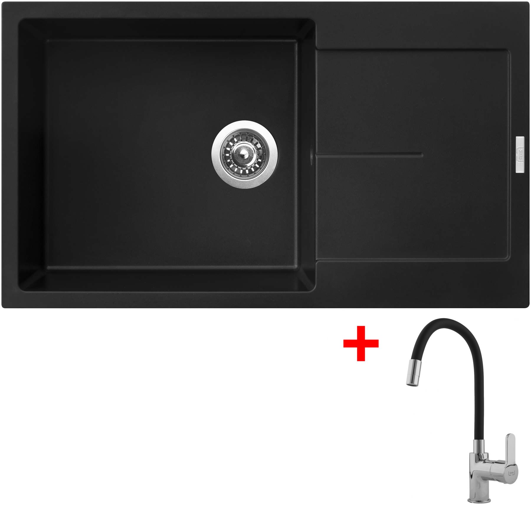 Sinks ULTIMA 860 XXL Pureblack + Flexia