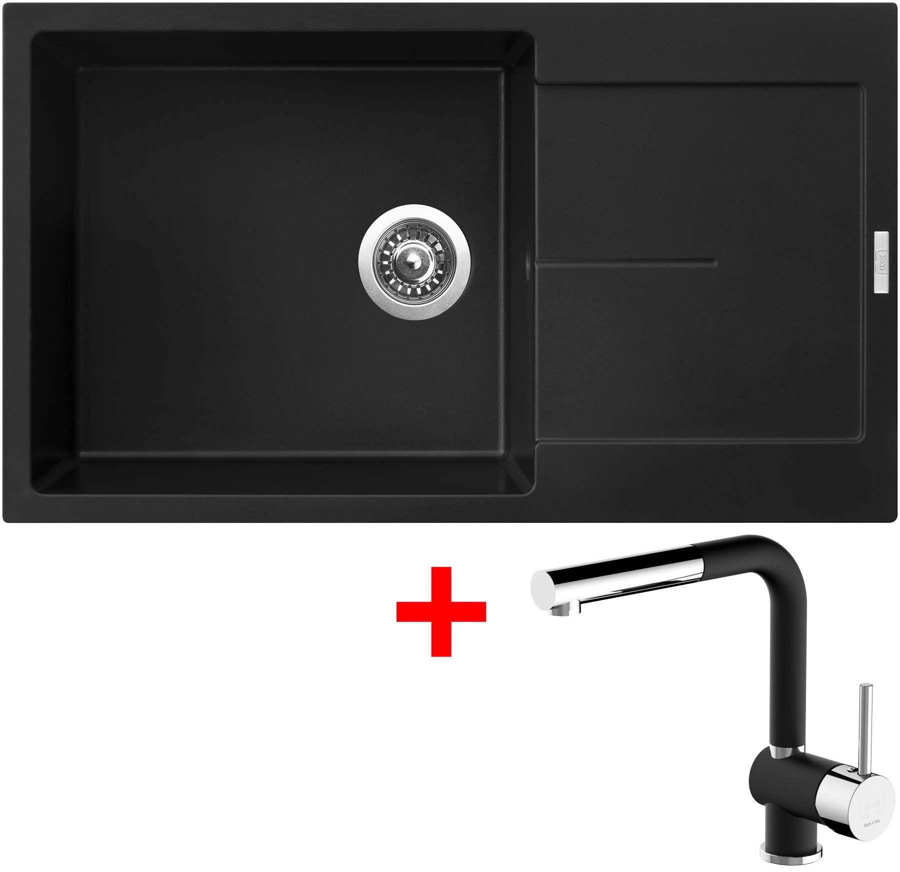 Sinks ULTIMA 860 XXL Pureblack + Mix 3 P GR N6